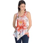 Flowers Plants Sample Design Rose Garden Flower Decoration Love Romance Bouquet Sleeveless Tunic