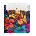 Hibiscus Flowers Colorful Vibrant Tropical Garden Bright Saturated Nature Duvet Cover Double Side (Full/ Double Size)