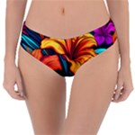 Hibiscus Flowers Colorful Vibrant Tropical Garden Bright Saturated Nature Reversible Classic Bikini Bottoms