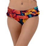 Hibiscus Flowers Colorful Vibrant Tropical Garden Bright Saturated Nature Frill Bikini Bottoms