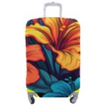 Hibiscus Flowers Colorful Vibrant Tropical Garden Bright Saturated Nature Luggage Cover (Medium)