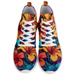 Hibiscus Flowers Colorful Vibrant Tropical Garden Bright Saturated Nature Men s Lightweight High Top Sneakers