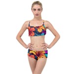 Hibiscus Flowers Colorful Vibrant Tropical Garden Bright Saturated Nature Layered Top Bikini Set