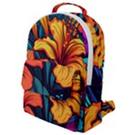 Hibiscus Flowers Colorful Vibrant Tropical Garden Bright Saturated Nature Flap Pocket Backpack (Small)