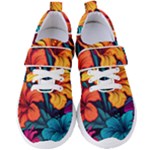 Hibiscus Flowers Colorful Vibrant Tropical Garden Bright Saturated Nature Women s Velcro Strap Shoes