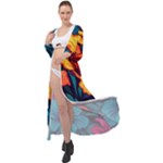 Hibiscus Flowers Colorful Vibrant Tropical Garden Bright Saturated Nature Maxi Chiffon Beach Wrap
