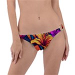 Hibiscus Flowers Colorful Vibrant Tropical Garden Bright Saturated Nature Ring Detail Bikini Bottoms