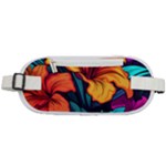 Hibiscus Flowers Colorful Vibrant Tropical Garden Bright Saturated Nature Rounded Waist Pouch