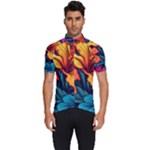 Hibiscus Flowers Colorful Vibrant Tropical Garden Bright Saturated Nature Men s Short Sleeve Cycling Jersey