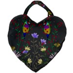 Bird Flower Plant Nature Giant Heart Shaped Tote