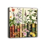 Books Flowers Book Flower Flora Floral Mini Canvas 4  x 4  (Stretched)