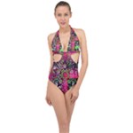 My Name Is Not Donna Halter Front Plunge Swimsuit