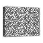 Monochrome Maze Design Print Canvas 14  x 11  (Stretched)