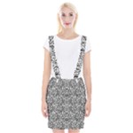 Monochrome Maze Design Print Braces Suspender Skirt