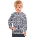 Monochrome Maze Design Print Kids  Hooded Pullover