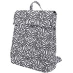 Monochrome Maze Design Print Flap Top Backpack