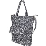 Monochrome Maze Design Print Shoulder Tote Bag
