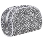 Monochrome Maze Design Print Make Up Case (Medium)