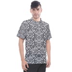 Monochrome Maze Design Print Men s Polo T-Shirt