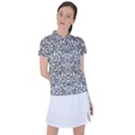Monochrome Maze Design Print Women s Polo T-Shirt