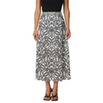 Monochrome Maze Design Print Classic Midi Chiffon Skirt