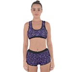 Enigmatic Plum Mosaic Racerback Boyleg Bikini Set