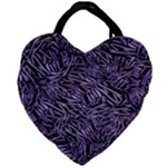 Enigmatic Plum Mosaic Giant Heart Shaped Tote