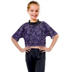 Enigmatic Plum Mosaic Kids Mock Neck T-Shirt