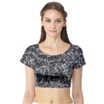 Rebel Life: Typography Black and White Pattern Short Sleeve Crop Top