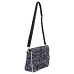 Rebel Life: Typography Black and White Pattern Shoulder Bag with Back Zipper