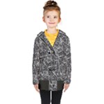 Rebel Life: Typography Black and White Pattern Kids  Double Breasted Button Coat