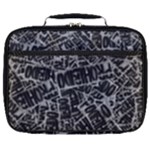 Rebel Life: Typography Black and White Pattern Full Print Lunch Bag