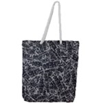 Rebel Life: Typography Black and White Pattern Full Print Rope Handle Tote (Large)