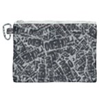 Rebel Life: Typography Black and White Pattern Canvas Cosmetic Bag (XL)