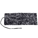 Rebel Life: Typography Black and White Pattern Roll Up Canvas Pencil Holder (S)