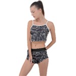 Rebel Life: Typography Black and White Pattern Summer Cropped Co-Ord Set