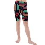 Abstract Geometric Pattern Kids  Mid Length Swim Shorts