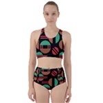 Abstract Geometric Pattern Racer Back Bikini Set