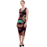 Abstract Geometric Pattern Sleeveless Pencil Dress