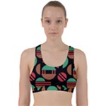 Abstract Geometric Pattern Back Weave Sports Bra