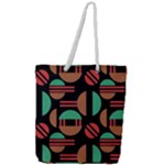 Abstract Geometric Pattern Full Print Rope Handle Tote (Large)