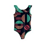 Abstract Geometric Pattern Kids  Frill Swimsuit