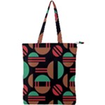 Abstract Geometric Pattern Double Zip Up Tote Bag