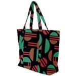 Abstract Geometric Pattern Zip Up Canvas Bag