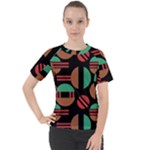Abstract Geometric Pattern Women s Sport Raglan T-Shirt