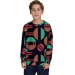Abstract Geometric Pattern Kids  Crewneck Sweatshirt