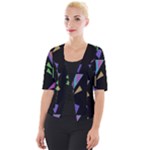 Abstract Pattern Flora Flower Cropped Button Cardigan