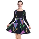Abstract Pattern Flora Flower Plunge Pinafore Dress