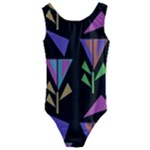 Abstract Pattern Flora Flower Kids  Cut-Out Back One Piece Swimsuit