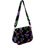 Abstract Pattern Flora Flower Saddle Handbag